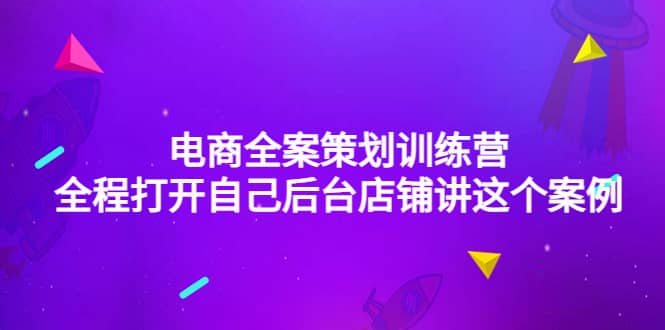 电商全案策划训练营：全程打开自己后台店铺讲这个案例（9节课时）网创吧-网创项目资源站-副业项目-创业项目-搞钱项目搞钱网创吧