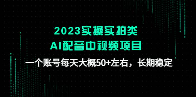 2023实操实拍类AI配音中视频项目，一个账号每天大概50+左右，长期稳定网创吧-网创项目资源站-副业项目-创业项目-搞钱项目搞钱网创吧