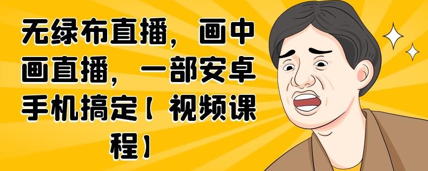 无绿布直播，画中画直播，一部安卓手机搞定【视频课程】网创吧-网创项目资源站-副业项目-创业项目-搞钱项目搞钱网创吧