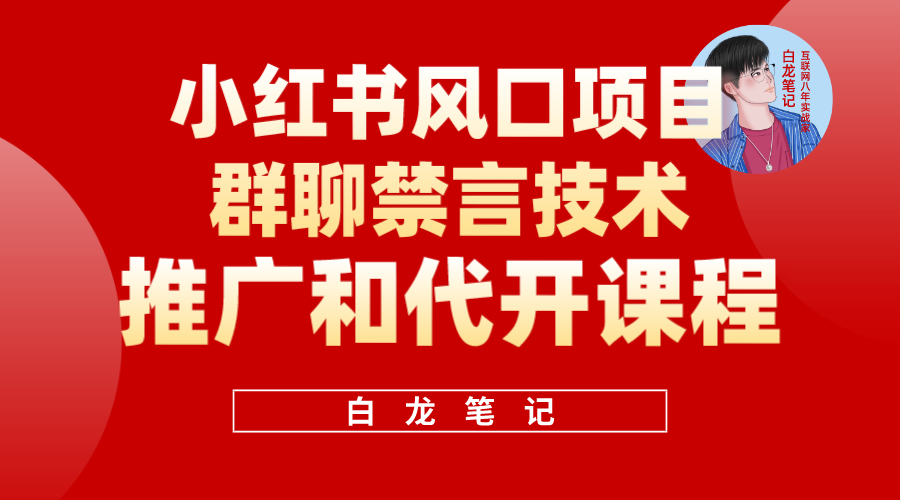 小红书风口项目日入300+，小红书群聊禁言技术代开项目，适合新手操作搞钱网创吧-网创项目资源站-副业项目-创业项目-搞钱项目搞钱网创吧
