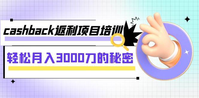 cashback返利项目培训：轻松月入3000刀的秘密（8节课）搞钱网创吧-网创项目资源站-副业项目-创业项目-搞钱项目搞钱网创吧