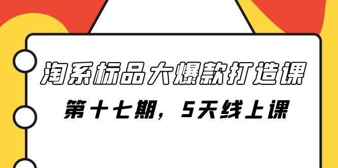 淘系标品大爆款打造课-第十七期，5天线上课网创吧-网创项目资源站-副业项目-创业项目-搞钱项目搞钱网创吧