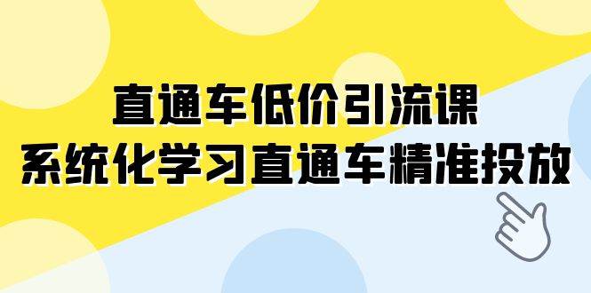 直通车-低价引流课，系统化学习直通车精准投放（14节课）网创吧-网创项目资源站-副业项目-创业项目-搞钱项目搞钱网创吧
