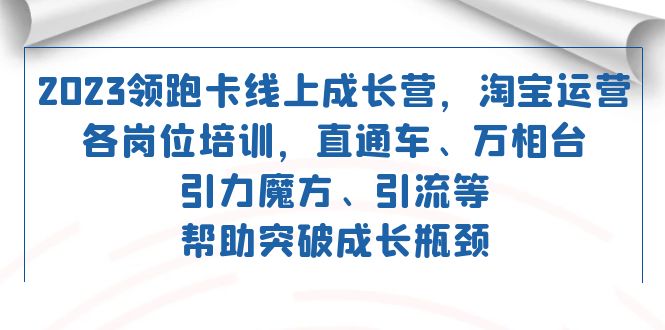 2023领跑·卡 线上成长营 淘宝运营各岗位培训 直通车 万相台 引力魔方 引流网创吧-网创项目资源站-副业项目-创业项目-搞钱项目搞钱网创吧