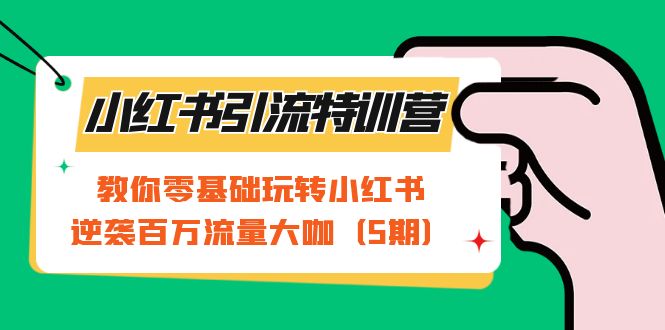 小红书引流特训营-第5期：教你零基础玩转小红书，逆袭百万流量大咖搞钱网创吧-网创项目资源站-副业项目-创业项目-搞钱项目搞钱网创吧
