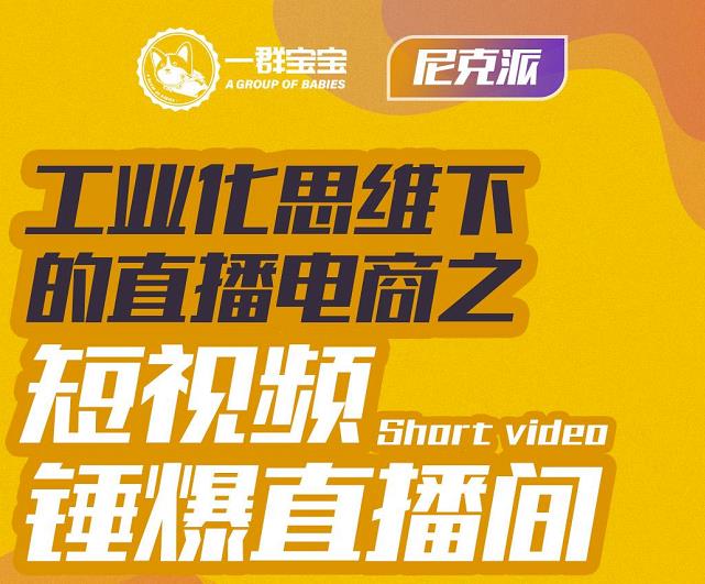 尼克派·工业化思维下的直播电商之短视频锤爆直播间，听话照做执行爆单网创吧-网创项目资源站-副业项目-创业项目-搞钱项目搞钱网创吧