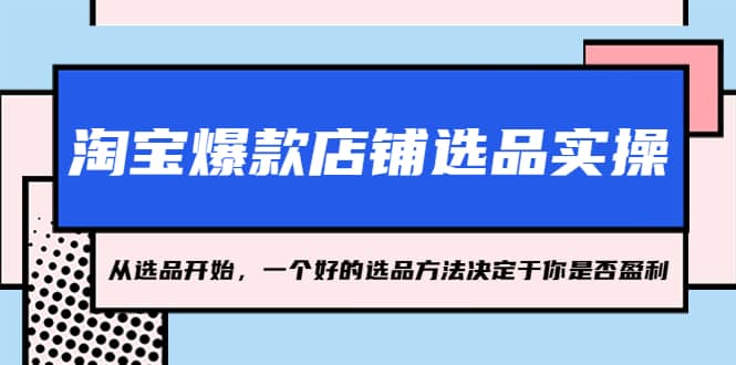 淘宝爆款店铺选品实操，2023从选品开始，一个好的选品方法决定于你是否盈利搞钱网创吧-网创项目资源站-副业项目-创业项目-搞钱项目搞钱网创吧