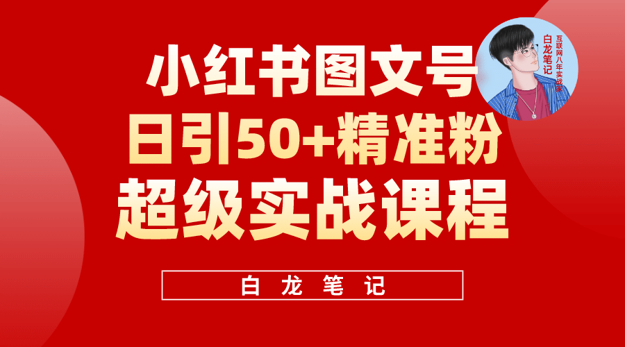 小红书图文号日引50+精准流量，超级实战的小红书引流课，非常适合新手搞钱网创吧-网创项目资源站-副业项目-创业项目-搞钱项目搞钱网创吧
