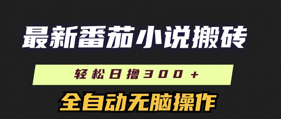 最新番茄小说搬砖，日撸300＋！全自动操作，可矩阵放大搞钱网创吧-网创项目资源站-副业项目-创业项目-搞钱项目搞钱网创吧