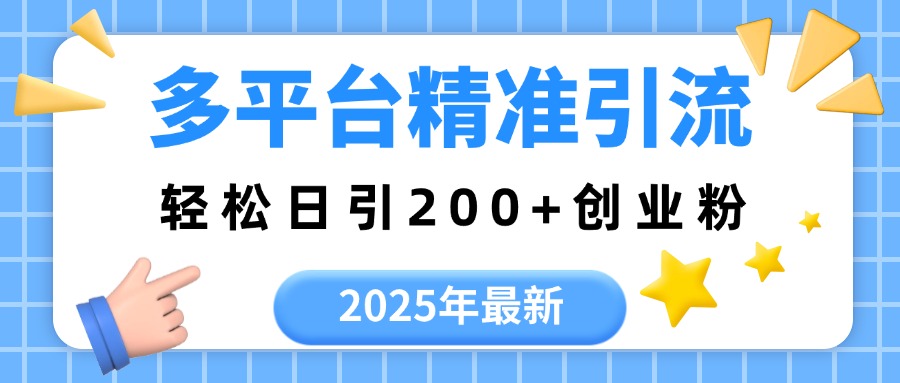 2025年最新多平台精准引流，轻松日引200+搞钱网创吧-网创项目资源站-副业项目-创业项目-搞钱项目搞钱网创吧