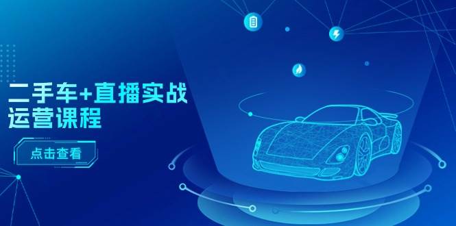 二手车+直播实战运营课程：直播推荐/短视频推荐/千川投放/直播全流程网创吧-网创项目资源站-副业项目-创业项目-搞钱项目搞钱网创吧