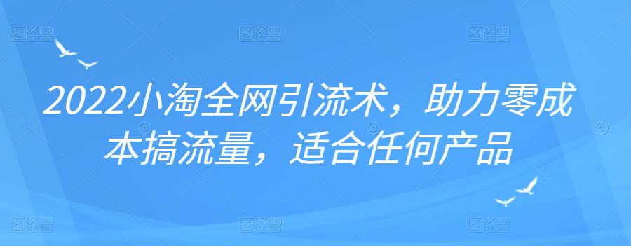 2022年小淘全网引流术，助力零成本搞流量，适合任何产品网创吧-网创项目资源站-副业项目-创业项目-搞钱项目搞钱网创吧