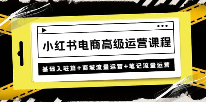 小红书电商高级运营课程：基础入驻篇+商城流量运营+笔记流量运营网创吧-网创项目资源站-副业项目-创业项目-搞钱项目搞钱网创吧