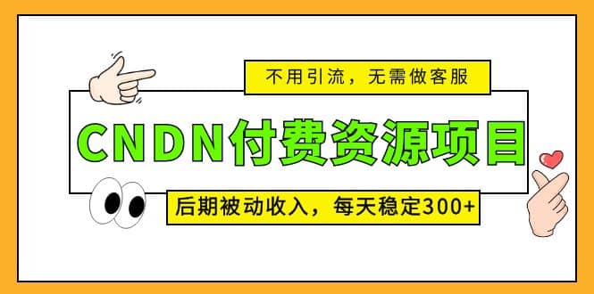 CNDN付费资源项目，不用引流，无需做客服，后期被动收入网创吧-网创项目资源站-副业项目-创业项目-搞钱项目搞钱网创吧