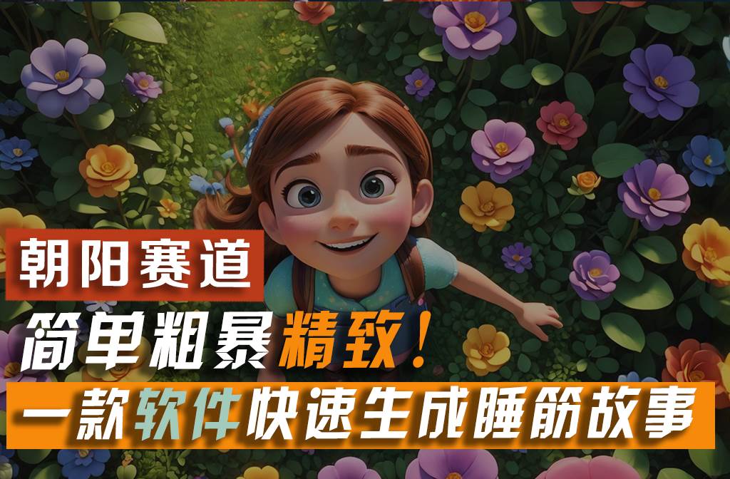 利用一款软件5分钟一条爆款睡前故事，简单粗暴精致！小白月入2w+网创吧-网创项目资源站-副业项目-创业项目-搞钱项目搞钱网创吧