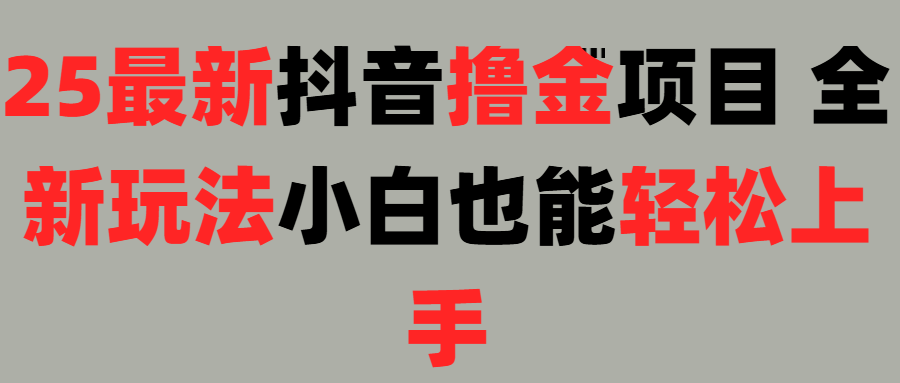 25最新抖音直播撸金项目，小白也能轻松上手！网创吧-网创项目资源站-副业项目-创业项目-搞钱项目搞钱网创吧