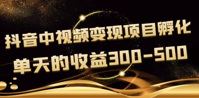 黄岛主《抖音中视频变现项目孵化》单天的收益300-500 操作简单粗暴搞钱网创吧-网创项目资源站-副业项目-创业项目-搞钱项目搞钱网创吧