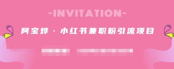 阿宝烨·小红书兼职粉引流项目，流量大，引流效果好【视频课程】搞钱网创吧-网创项目资源站-副业项目-创业项目-搞钱项目搞钱网创吧