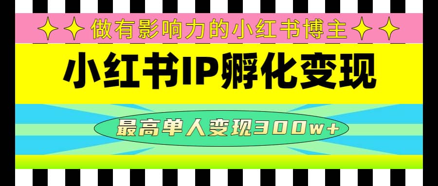 某收费培训-小红书IP孵化变现：做有影响力的小红书博主搞钱网创吧-网创项目资源站-副业项目-创业项目-搞钱项目搞钱网创吧