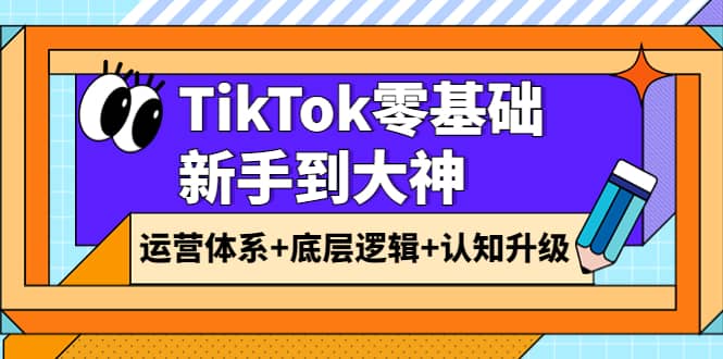 TikTok零基础新手到大神：运营体系+底层逻辑+认知升级（9节系列课）网创吧-网创项目资源站-副业项目-创业项目-搞钱项目搞钱网创吧