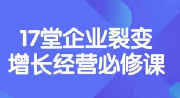 《盈利增长17堂必修课》企业裂变增长的经营智慧，带你了解增长的本质搞钱网创吧-网创项目资源站-副业项目-创业项目-搞钱项目搞钱网创吧