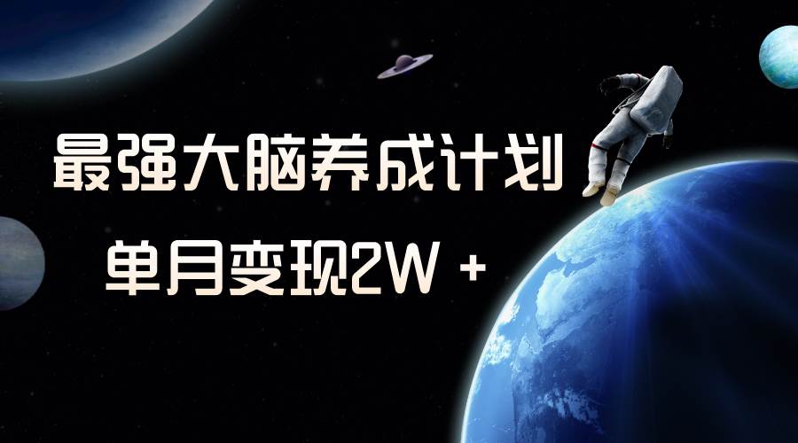 冷门虚拟项目，最强大脑养成计划，一个月变现2W＋网创吧-网创项目资源站-副业项目-创业项目-搞钱项目搞钱网创吧
