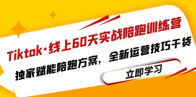 Tiktok·线上60天实战陪跑训练营，独家赋能陪跑方案，全新运营技巧干货网创吧-网创项目资源站-副业项目-创业项目-搞钱项目搞钱网创吧