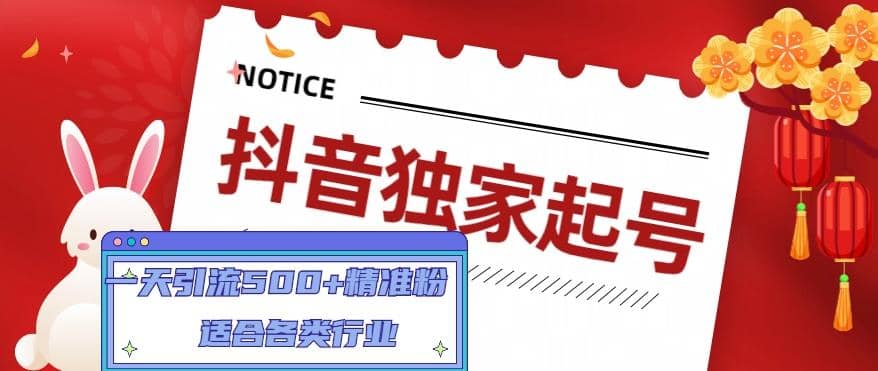 抖音独家起号，适合各类行业（9节视频课）网创吧-网创项目资源站-副业项目-创业项目-搞钱项目搞钱网创吧