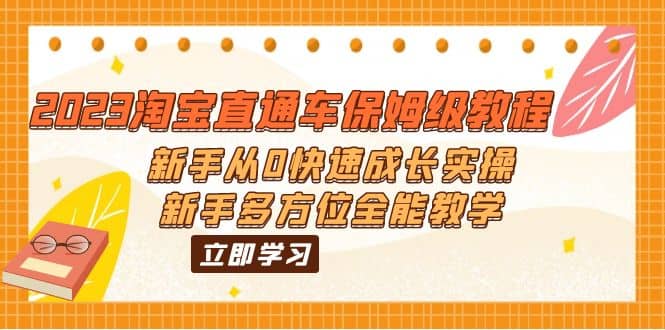 2023淘宝直通车保姆级教程：新手从0快速成长实操，新手多方位全能教学搞钱网创吧-网创项目资源站-副业项目-创业项目-搞钱项目搞钱网创吧