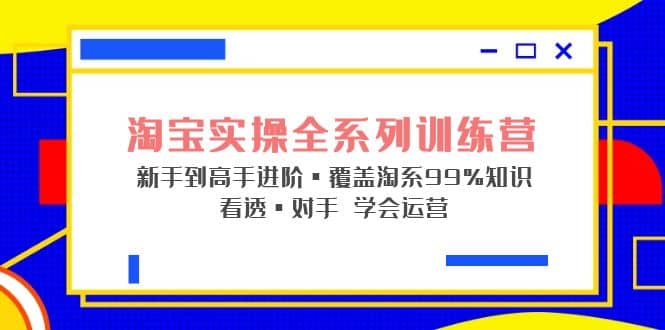 淘宝实操全系列训练营 新手到高手进阶·覆盖·99%知识 看透·对手 学会运营网创吧-网创项目资源站-副业项目-创业项目-搞钱项目搞钱网创吧