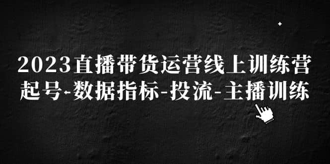 2023直播带货运营线上训练营，起号-数据指标-投流-主播训练网创吧-网创项目资源站-副业项目-创业项目-搞钱项目搞钱网创吧