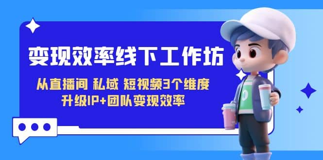 变现-效率线下工作坊，从直播间、私域、短视频3个维度 升级IP+团队变现效率搞钱网创吧-网创项目资源站-副业项目-创业项目-搞钱项目搞钱网创吧