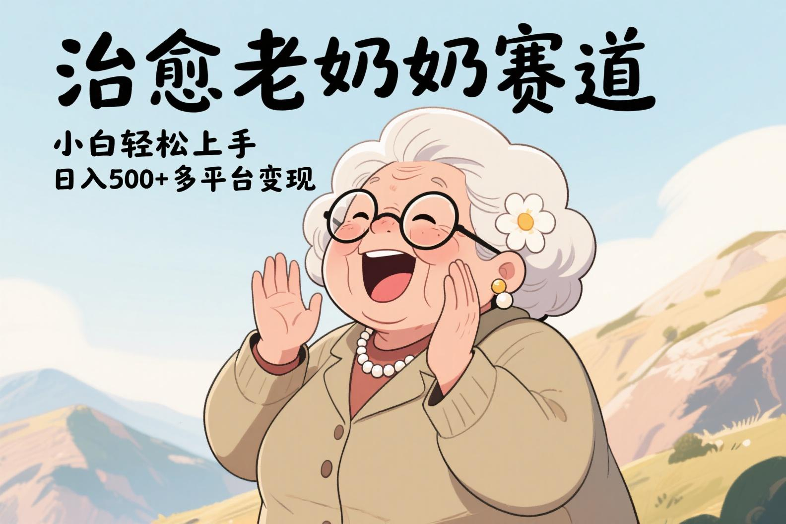 视频号治愈老奶奶赛道，小白轻松上手，日入500+多平台变现网创吧-网创项目资源站-副业项目-创业项目-搞钱项目搞钱网创吧