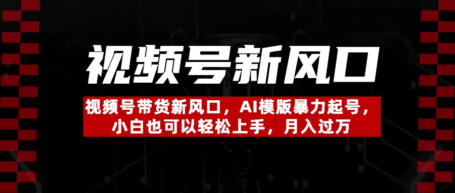 视频号带货新风口，AI模版暴力起号，小白也可以轻松上手，月入过万网创吧-网创项目资源站-副业项目-创业项目-搞钱项目搞钱网创吧
