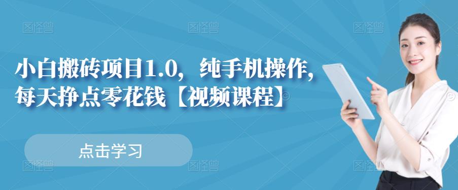 小白搬砖项目1.0，纯手机操作，每天兼职挣点零花钱搞钱网创吧-网创项目资源站-副业项目-创业项目-搞钱项目搞钱网创吧