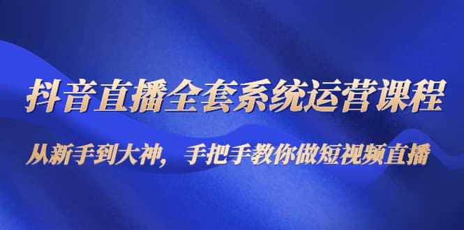 抖音直播全套系统运营课程：从新手到大神，手把手教你做直播短视频搞钱网创吧-网创项目资源站-副业项目-创业项目-搞钱项目搞钱网创吧