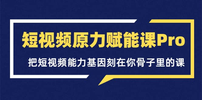 短视频原力赋能课Pro，把短视频能力基因刻在你骨子里的课（价值4999元）网创吧-网创项目资源站-副业项目-创业项目-搞钱项目搞钱网创吧