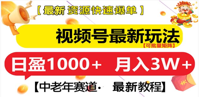 视频号独家玩法，老年养生赛道，无脑搬运爆款视频，日入1000+网创吧-网创项目资源站-副业项目-创业项目-搞钱项目搞钱网创吧
