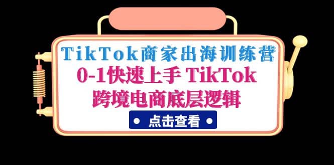 TikTok商家出海训练营：0-1快速上手 TikTok跨境电商底层逻辑(无水印)网创吧-网创项目资源站-副业项目-创业项目-搞钱项目搞钱网创吧