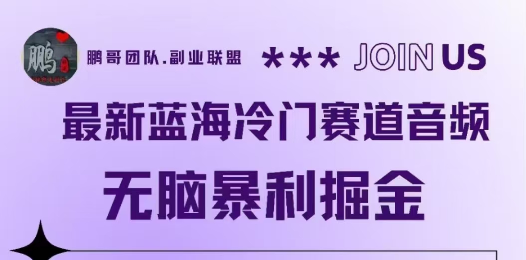 最新蓝海冷门赛道音频，无脑暴利掘金搞钱网创吧-网创项目资源站-副业项目-创业项目-搞钱项目搞钱网创吧