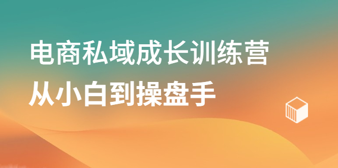 电商私域成长训练营，从小白到操盘手网创吧-网创项目资源站-副业项目-创业项目-搞钱项目搞钱网创吧