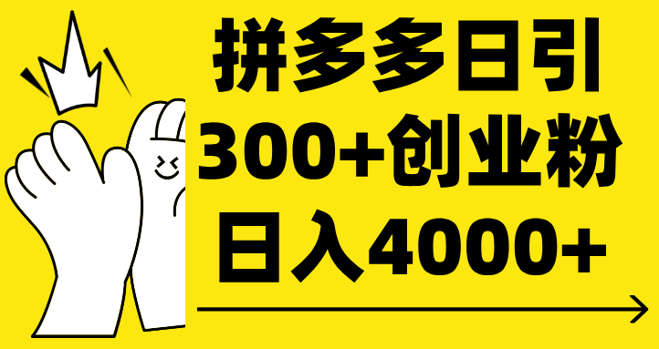 拼多多日引300+创业粉 日入4000+网创吧-网创项目资源站-副业项目-创业项目-搞钱项目搞钱网创吧