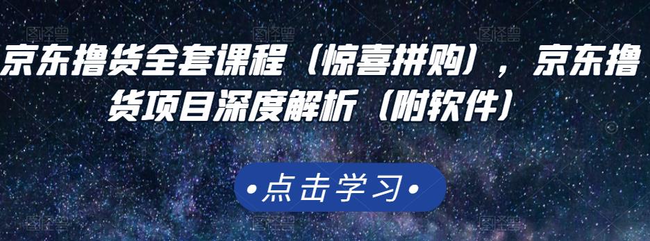 京东撸货全套课程（惊喜拼购），京东撸货项目深度解析（附软件）网创吧-网创项目资源站-副业项目-创业项目-搞钱项目搞钱网创吧