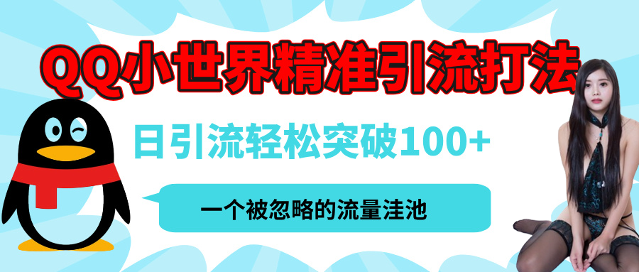 QQ小世界，被严重低估的私域引流平台，流量年轻且巨大，实操单日引流100+创业粉，月精准变现1W+网创吧-网创项目资源站-副业项目-创业项目-搞钱项目搞钱网创吧