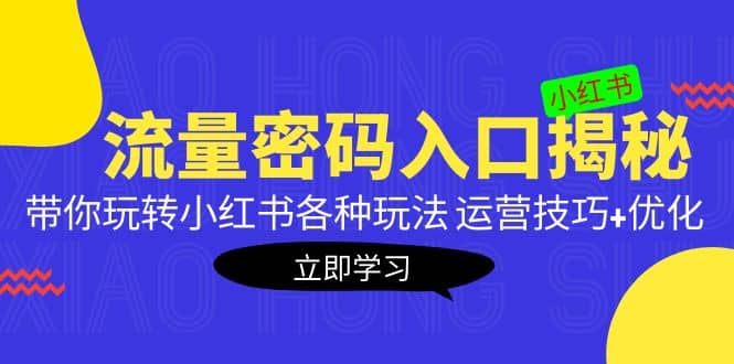 小红书流量密码入口揭秘：带你玩转小红书各种玩法 运营技巧+优化网创吧-网创项目资源站-副业项目-创业项目-搞钱项目搞钱网创吧