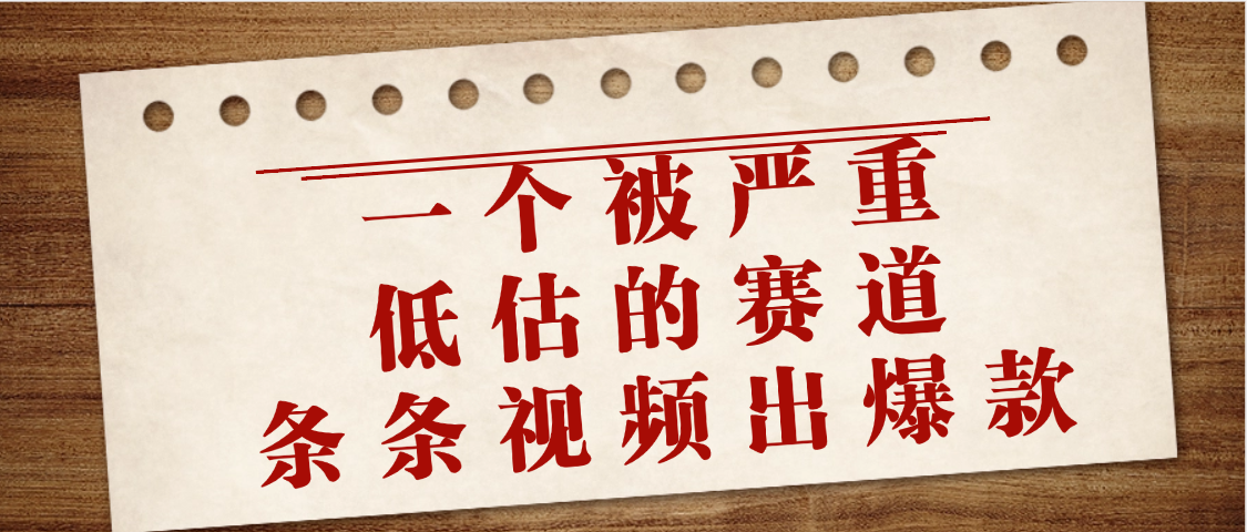 一个被严重低估的赛道，条条视频出爆款，一个月变现3万+搞钱网创吧-网创项目资源站-副业项目-创业项目-搞钱项目搞钱网创吧