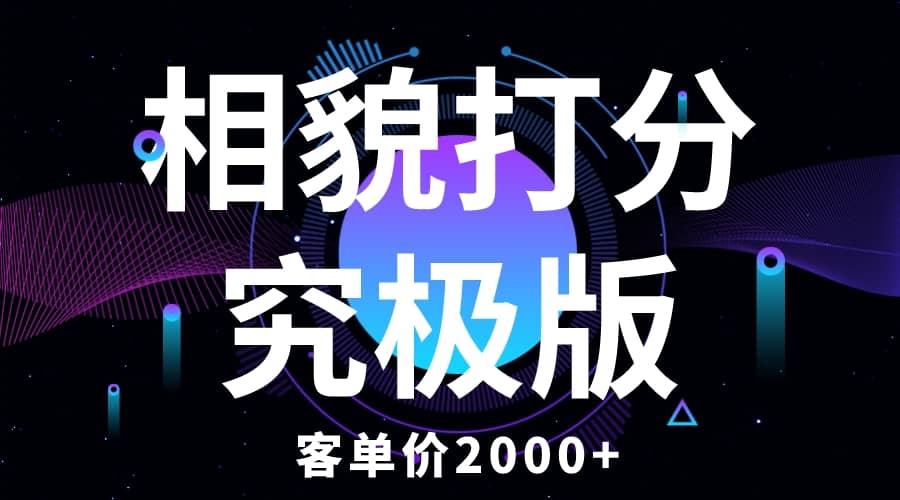 相貌打分究极版，客单价2000+纯新手小白就可操作的项目网创吧-网创项目资源站-副业项目-创业项目-搞钱项目搞钱网创吧