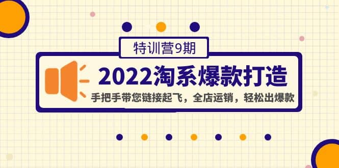 2022淘系爆款打造特训营9期：手把手带您链接起飞，全店运销，轻松出爆款网创吧-网创项目资源站-副业项目-创业项目-搞钱项目搞钱网创吧