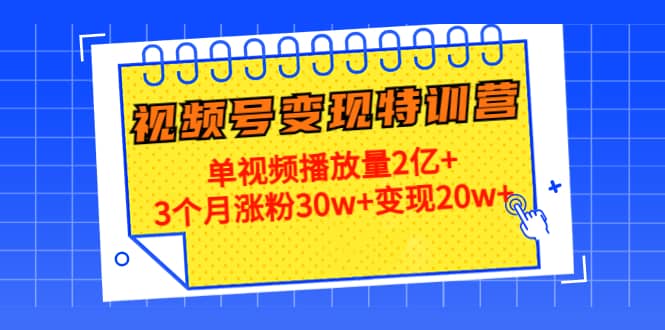 20天视频号变现特训营：单视频播放量2亿+搞钱网创吧-网创项目资源站-副业项目-创业项目-搞钱项目搞钱网创吧