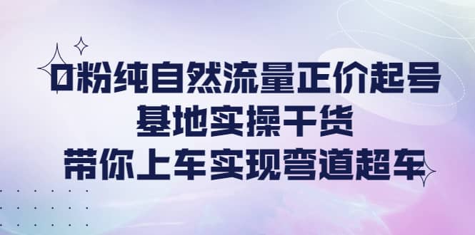 0粉纯自然流量正价起号基地实操干货，带你上车实现弯道超车网创吧-网创项目资源站-副业项目-创业项目-搞钱项目搞钱网创吧